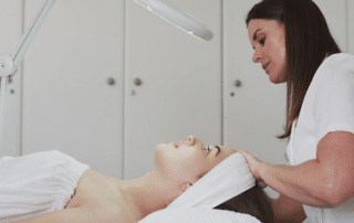 Image showing a VI Peel treatment being applied to reverse environmental skin damage at Columbine Aesthetics. Call (720) 504-4407 to schedule your consultation.