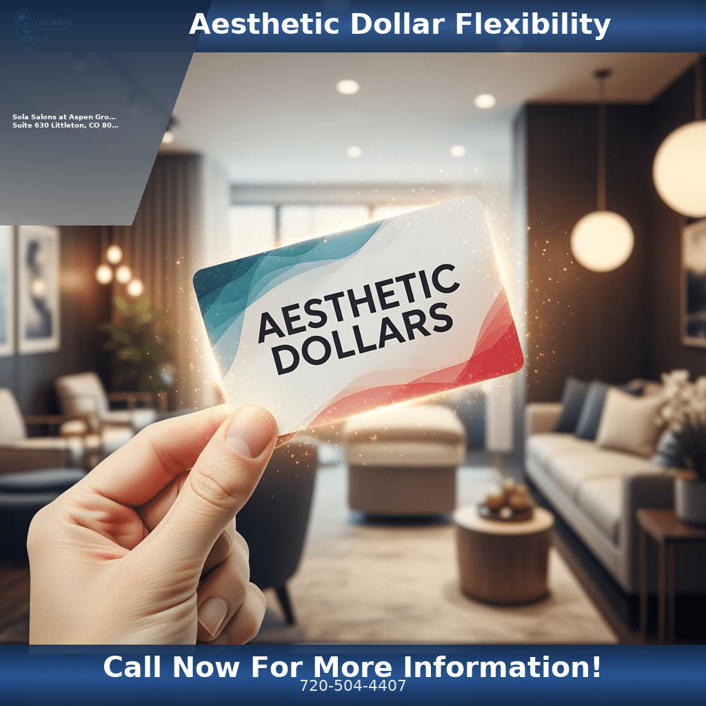 Hand holding Columbine Aesthetics Aesthetic Dollars card, symbolizing medical spa membership flexibility and choice in Littleton, CO.