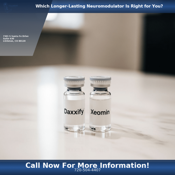 Daxxify vs Xeomin neuromodulator comparison consultation at Columbine Aesthetics Littleton CO