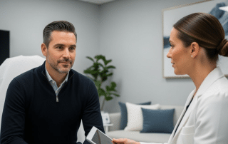 Male patient consultation for men's Botox Littleton CO at Columbine Aesthetics