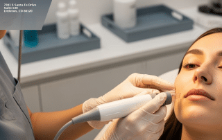 Microneedling for acne scars treatment at Columbine Aesthetics in Littleton CO