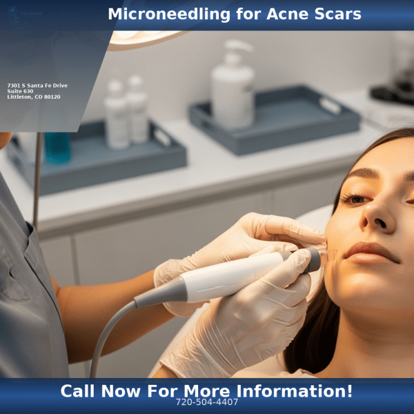 Microneedling for acne scars treatment at Columbine Aesthetics in Littleton CO