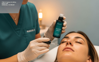 Microneedling with AnteAGE growth factors treatment at Columbine Aesthetics in Littleton CO