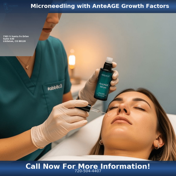 Microneedling with AnteAGE growth factors treatment at Columbine Aesthetics in Littleton CO
