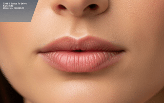 Natural-looking lip filler result showing Cupid's bow definition and balanced proportions — Columbine Aesthetics Littleton CO