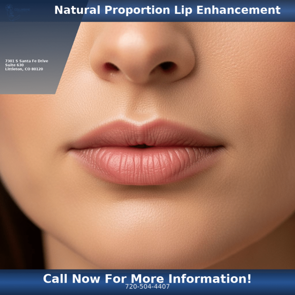 Natural-looking lip filler result showing Cupid's bow definition and balanced proportions — Columbine Aesthetics Littleton CO