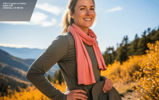 Colorado woman with clear, even-toned skin after professional chemical peel
